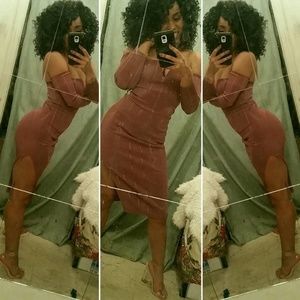 Fashion Nova Midi Dress- Mauve